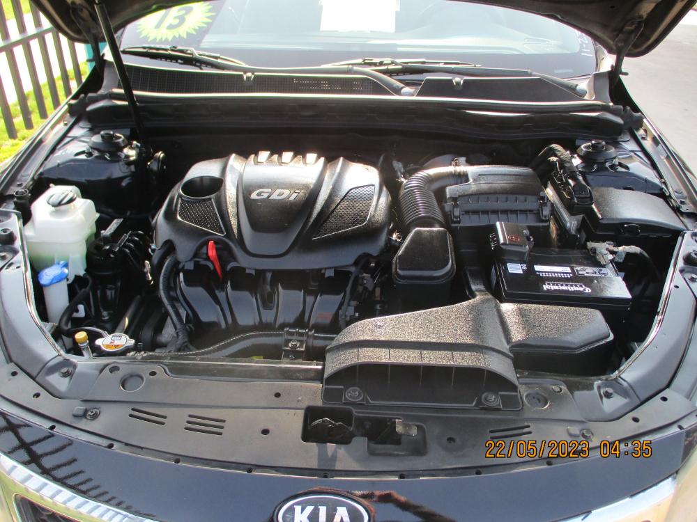 2013 BLACK Kia Optima LX MT (5XXGM4A71DG) with an 2.4L L4 DOHC 16V engine, Automatic transmission, located at 2001 E. Lancaster, Ft. Worth, 76103, (817) 336-7000, 32.746181, -97.301018 - Photo #0