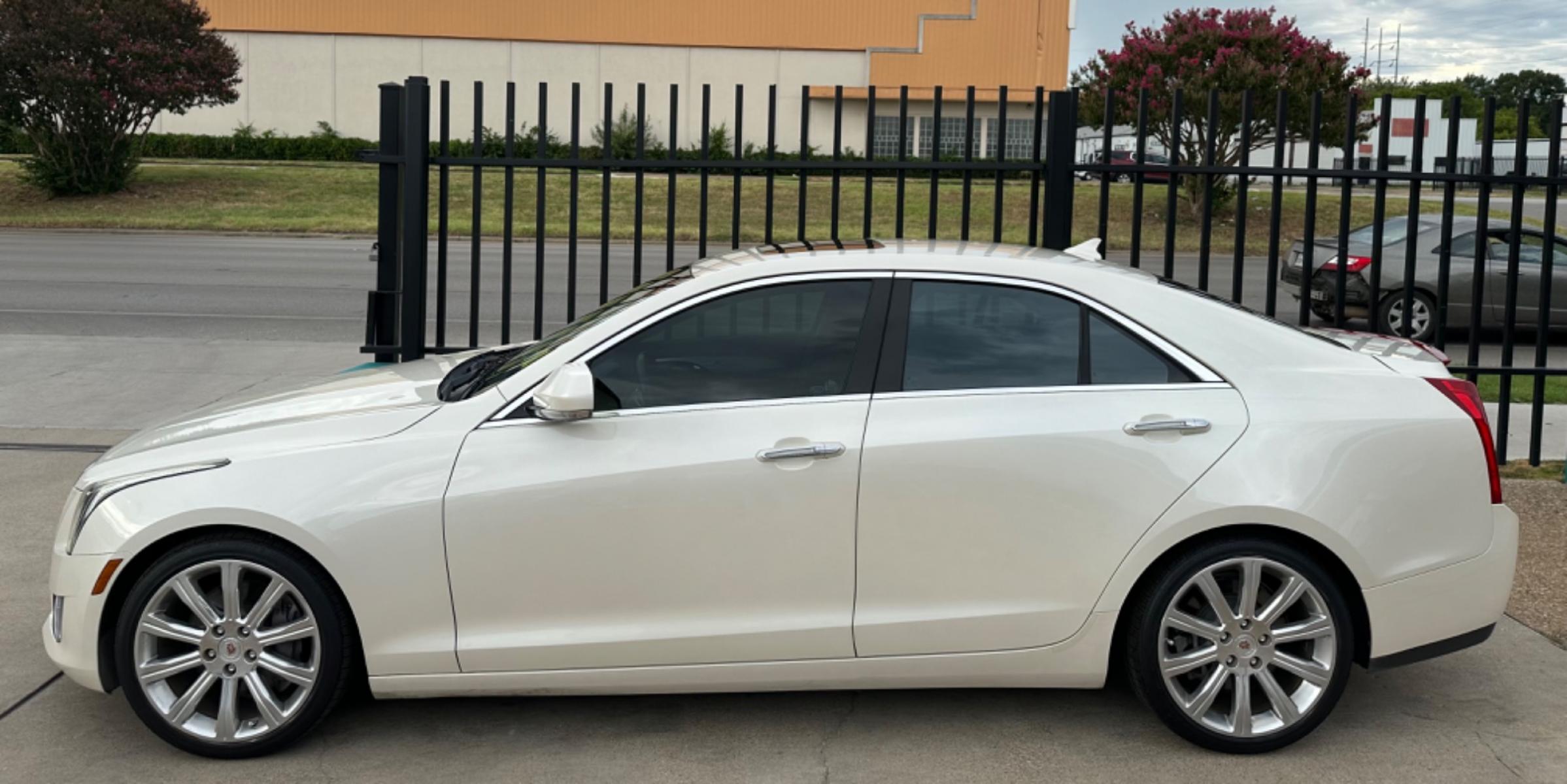2014 WHITE Cadillac ATS 2.0L Premium RWD (1G6AF5SX2E0) with an 2.0L L4 DOHC 16V TURBO engine, AUTOMATIC transmission, located at 2001 E. Lancaster, Ft. Worth, 76103, (817) 336-7000, 32.746181, -97.301018 - Photo #0