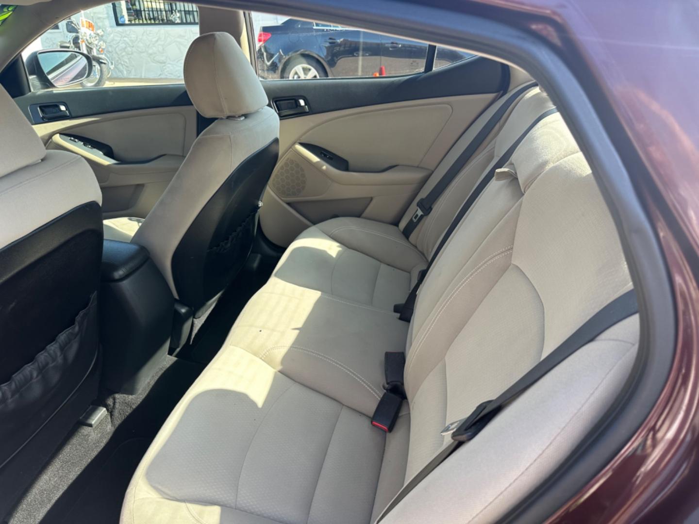 2013 MAROON Kia Optima LX MT (5XXGM4A72DG) with an 2.4L L4 DOHC 16V engine, 5-Speed Manual transmission, located at 2001 E. Lancaster, Ft. Worth, 76103, (817) 336-7000, 32.746181, -97.301018 - Photo#19