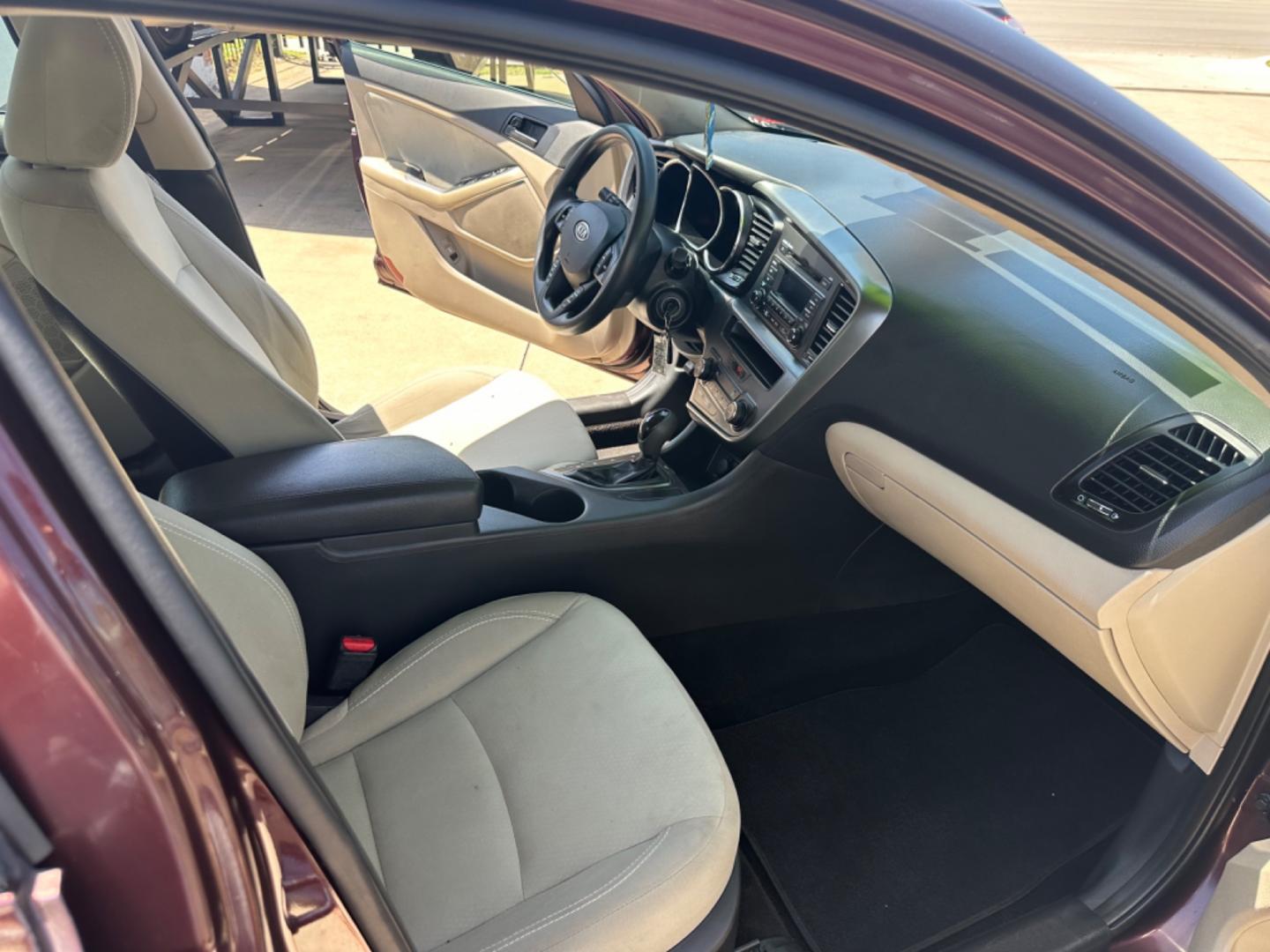 2013 MAROON Kia Optima LX MT (5XXGM4A72DG) with an 2.4L L4 DOHC 16V engine, 5-Speed Manual transmission, located at 2001 E. Lancaster, Ft. Worth, 76103, (817) 336-7000, 32.746181, -97.301018 - Photo#10